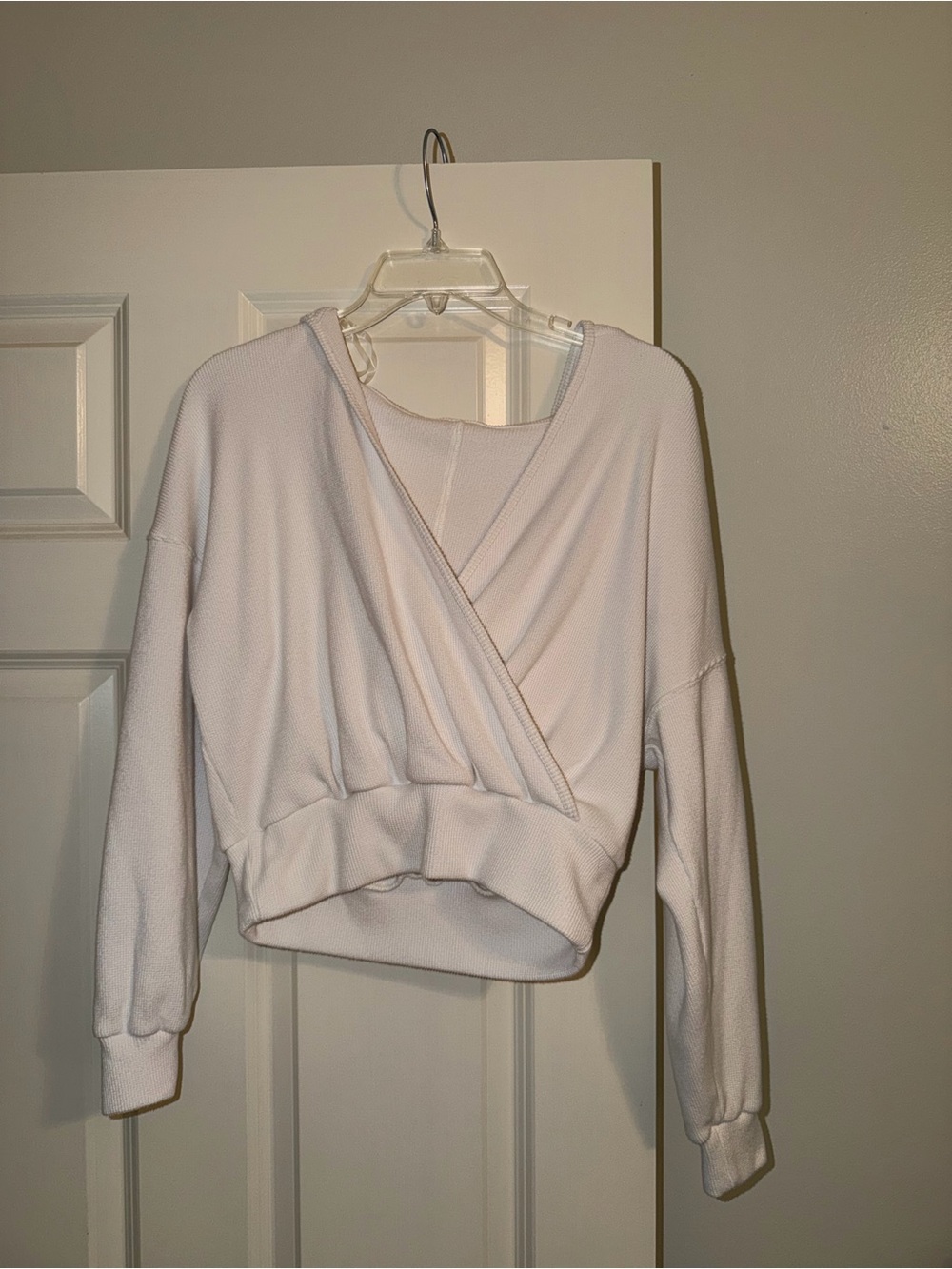Women’s white Wrap-Style Pullover Top